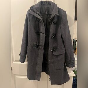 Charcoal Zip up Peacoat: Women’s Large